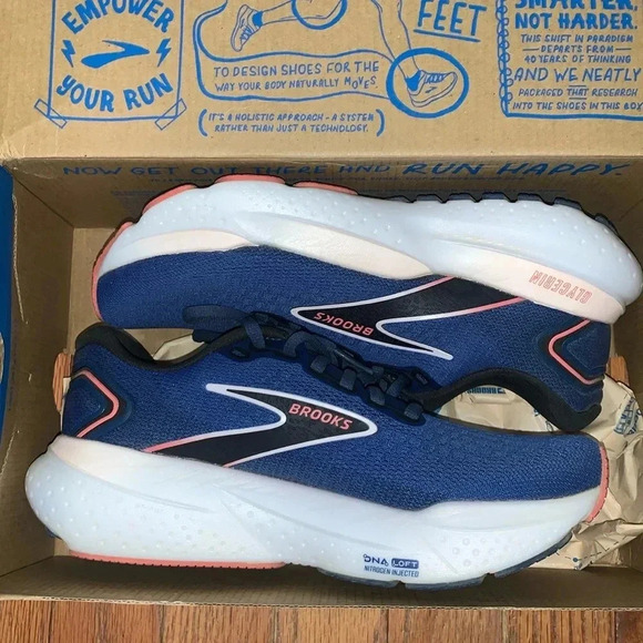 Women’s Brooks Glycerin 21 Neutral Running Shoe Blue, Icy Pink & Rose Size 6 EUC - Picture 2 of 10